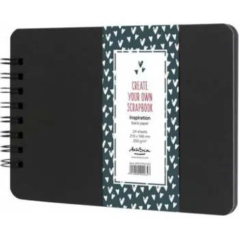 Blok Drasca Art EOOD Album kroužkové Scrapbook Inspiration černé (250g/m2, 24 listů) A5