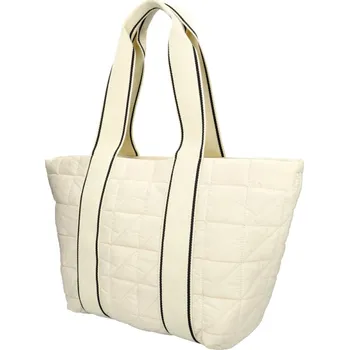 Kabelka Velká dámská kabelka v prošívaném designu krémová