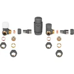 CERANO - Připojovací sada radiátorových ventilů s termostatickou hlavicí - rohová - šedá matná