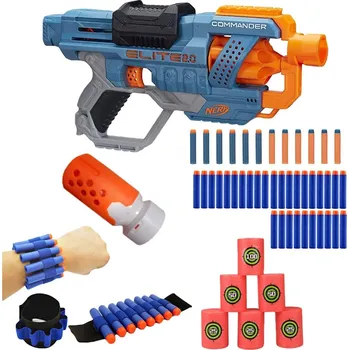 Nerf Elite 2.0 Commander RD-6 E9485 + hlavňový tlumič + terče + pásek + 30 šípů