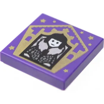 Stavebnice LEGO 3068bpb1738 Dark Purple Tile 2 x 2 with HP Chocolate Frog Card Olympe Maxime (Tmavě fialová dlaždice 2 x 2 s kartou HP Chocolate Frog Olympe Maxime)