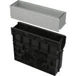 Venkovní žlab Alcadrain (Alcaplast) ová vpust štěrbinová s asymetrickým revizním nástavcem 100 mm, pozinkovaná ocel AVZ101R-R121R