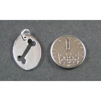 Přívěsek Psí kost v kruhu - stříbrný přívěsek / přívěsek ze stříbra