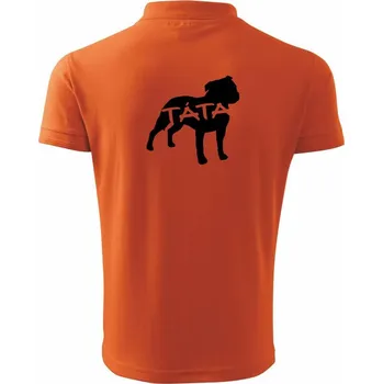 Pánská košile Stafordširský bullteriér táta obrys - Polokošile pánská Pique Polo 203 - 5XL ( Oranžová )