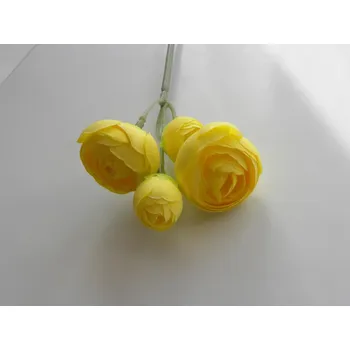 umělá květina pryskyřník 4 květy žlutý