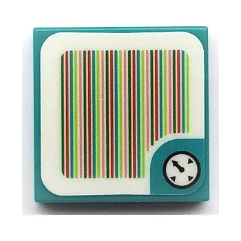 Stavebnice LEGO 3068bpb1855 Dark Turquoise Tile 2 x 2 with Super Mario Scanner Code Time Block (Tmavě tyrkysová dlaždice 2 x 2 s časovým blokem Super Mario Scanner Code)