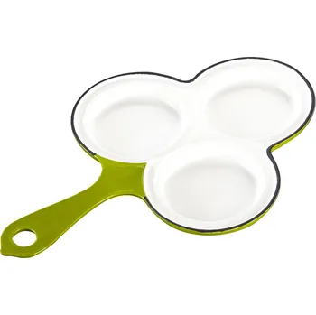 Pánev Český smalt GOURMETINA Litinový smaltovaný Lívanečník PAVLA - Trávníkově zelená 36 x 24 cm