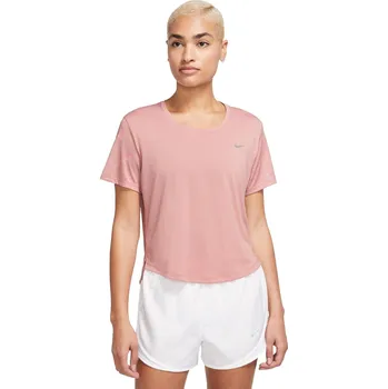 Dámské funkční tričko s krátkým rukávem Nike W NK DF SWOOSH AOP SS CROP W růžové FB4681-618 - XL | UK 11 | US 12