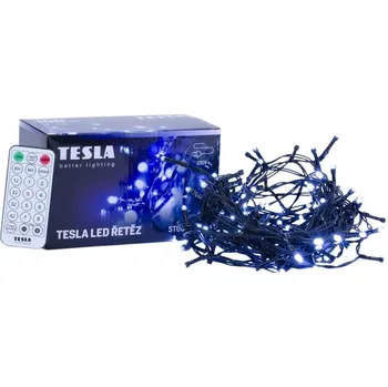 Dekorativní svítidlo TESLA lighting Tesla - dekorativní řetěz studený bílý 6500K,100LED, 10m + 5m kabel, 230V, ovladač s 8 funkcemi,IP44