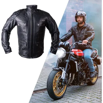 Moto bunda W-TEC Kožená moto bunda Valebravo černá - XL