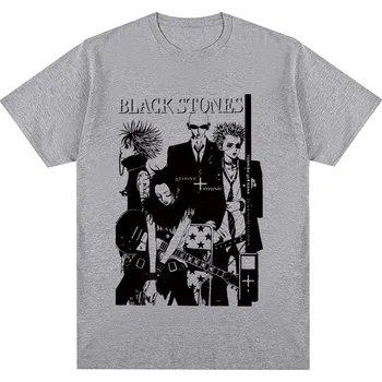 Pánské tričko Bavlněné tričko s potiskem Black Stones Barva: Šedá, Velikost: L