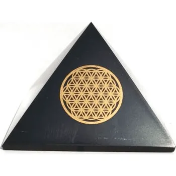 Milujeme Kameny Šungit - pyramida Květ života - tromlovaný kámen 348653