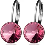 Ocelové náušnice s krystaly Swarovski, BLUSH ROSE