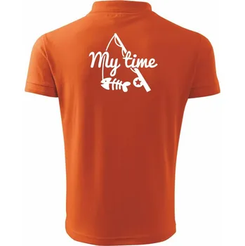 Pánská košile Rybaření - My time - Polokošile pánská Pique Polo 203 - 5XL ( Oranžová )