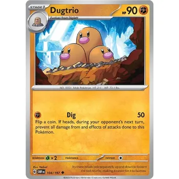 Sběratelská karetní hra Dugtrio 104/197 - Obsidian Flames Typ karty: Non-Holo