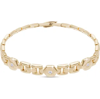 Náramek biju Pozlacený náramek 14k, šestihrany ozdobené zirkony 2002346