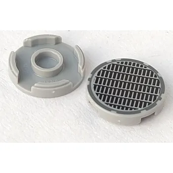 Stavebnice LEGO 14769pb003 Light Bluish Gray Tile, Round 2 x 2 with Fine Mesh Grille (Světle modrošedá dlaždice, kulatá 2 x 2 s jemnou mřížkou a krytem otvoru)