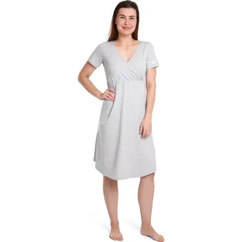 Těhotenská móda Moniel košilka/šaty kojící Dots šedá Velikost: XXL