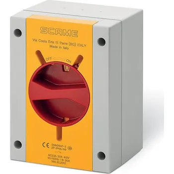 spínač Scame 590.EM2015 Průmyslový spínač ISOLATOR plastový - 20A 4P IP66/IP69 emergency
