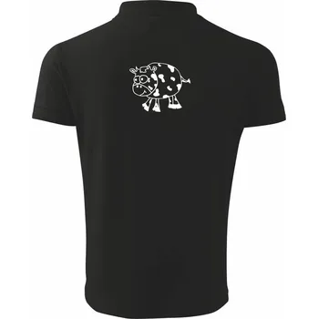 Pánská košile Kráva tlustá - Polokošile pánská Pique Polo 203 - 5XL ( Černá )