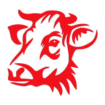 Samolepící dekorace SAMOLEPKA Kráva 004 levá (10 - červená) NA AUTO, NÁLEPKA, FÓLIE, POLEP, TUNING, VLASTNÍ TEXT, TISK, AUTOSAMOLEPKY.cz, POLEPY, OBRÁZEK, LOGO, SAMOLEPKY