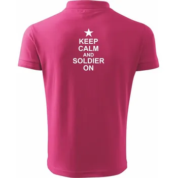Pánská košile Keep calm and soldier on - Polokošile pánská Pique Polo 203 - 5XL ( Purpurová )