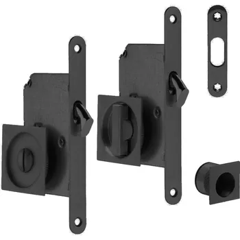 Dveřní kování TI - Set na posuvné dveře 2849 WC - HR BS - Černá matná (153)