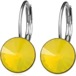 Ocelové náušnice s krystaly Swarovski, YELLOW OPAL