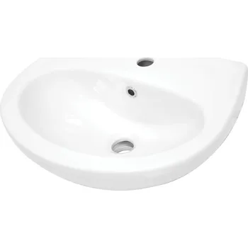 Umyvadlo Deante Jasmin, nástěnné keramické umyvadlo 457x364x169 mm, bílá lesklá, DEA-CDJ_6U4W