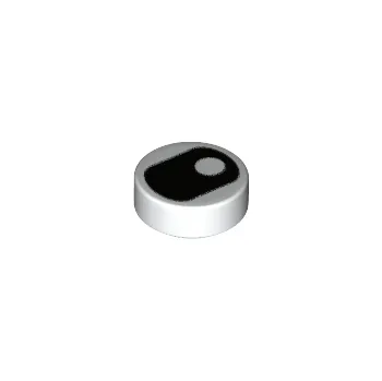 Dětské zboží 98138pb204 White Tile, Round 1 x 1 with Black Eye Squinting (Bílá dlaždice, kulatá 1 x 1 s černým přimhouřením oka)