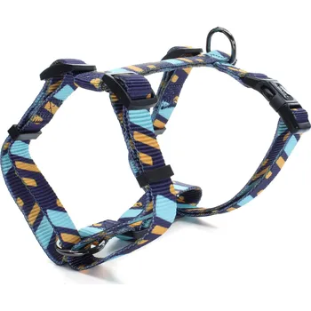 Postroj pro psa Vsepropejska Pick II modro-žlutý postroj pro psa Obvod hrudníku: 30 - 45 cm