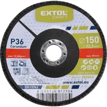 Brusný kotouč Extol Craft kotouč lamelový šikmý korundový P60, 150mm 260046