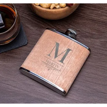 Placatka Dřevěná placatka - světlá s gravírováním