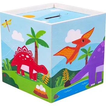 Pokladnička Tidlo Dřevěná pokladnička dinosauři