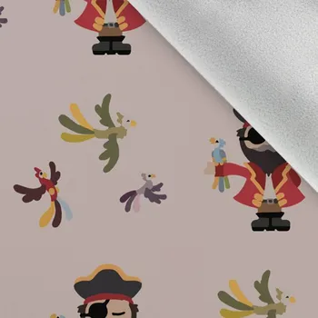 Látka softshell zimní piráti béžová