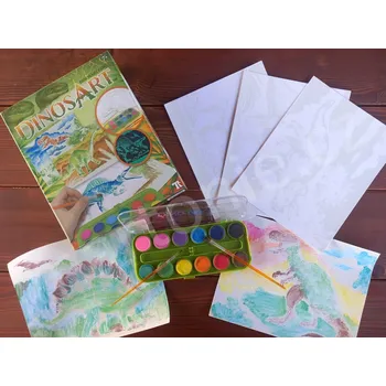 omalovánky DinosArt Dinosauři Akvarelové omalovánky - svítí ve tmě