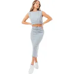 Šedá dámská souprava sukně a topu Justhype Sweat Midi Skirt Loungewear Set LABON007 Velikost: 36