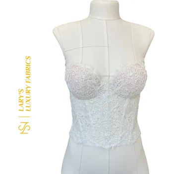 Krajkový korzetový top - ivory KT1669 Velikost: XS