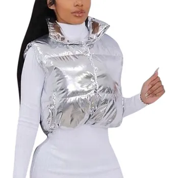 Dámská vesta Dámská zimní stříbrná vesta Velikost: M