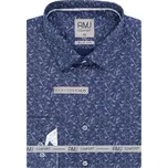 Pánská košile AMJ Slim fit modrá se vzorem VDSBR1312 velikost: 40, délka rukávu: dlouhý rukáv