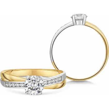 Prsten SOFIA zlatý zásnubní prsten se zirkony GEMBG23683-18-54