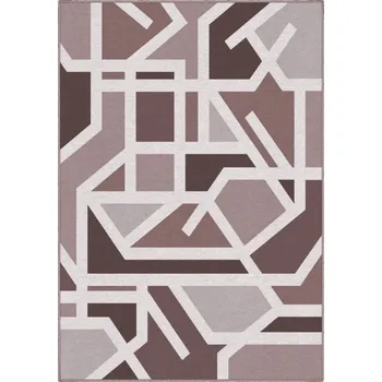 Koberec Designový kusový koberec Labyrint od Jindřicha Lípy, 140x200, hnědá, chodba / předsíň, GDmats - 1 rok na vrácení + DOPRAVA ZDARMA k Vám i zpět