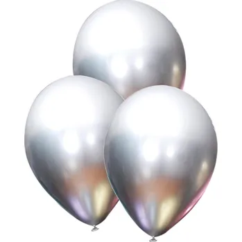 Balónek Funiglobal - 10 stříbrných metalízových balónků - Plain Colours -