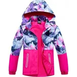 Dívčí šusťáková bunda s fleecem KUGO B2861, růžová (zateplená šusťáková bunda pro dívky)