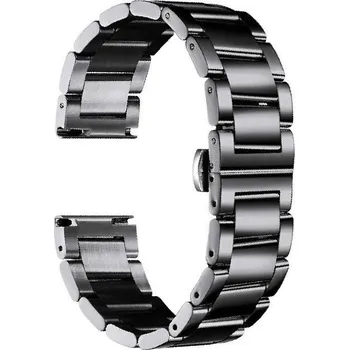 Řemínek na hodinky Ocelový náramek Ricardo Siena, černý - 18 mm