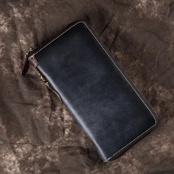 Ledvinka Kožené pouzdro na telefon vintage styl Barva (Varianta): Modrá