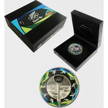 (2016) 1$ stříbrná mince - Nový Zéland - Olympijské hry Rio (proof) barevná