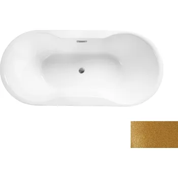 HOPA Volně stojící vana NAVIA Glam - zlatá + Barva - GLAM 01 - zlatá, Barva sifonu - Chrom, Rozměr vany - 140 × 80 cm, VANNAVIA140G1