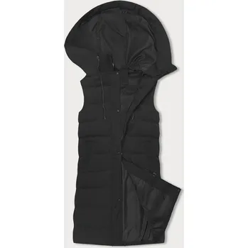 Dámská vesta Dlouhá černá dámská péřová vesta (5M3157-392) odstíny černé M (38)