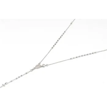 Náhrdelník Stříbrný růženec s křížkem a madonkou 47 cm 73404F + dárek zdarma